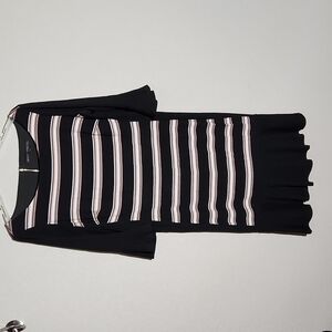 White House Black Market Dress black with stripes size 14